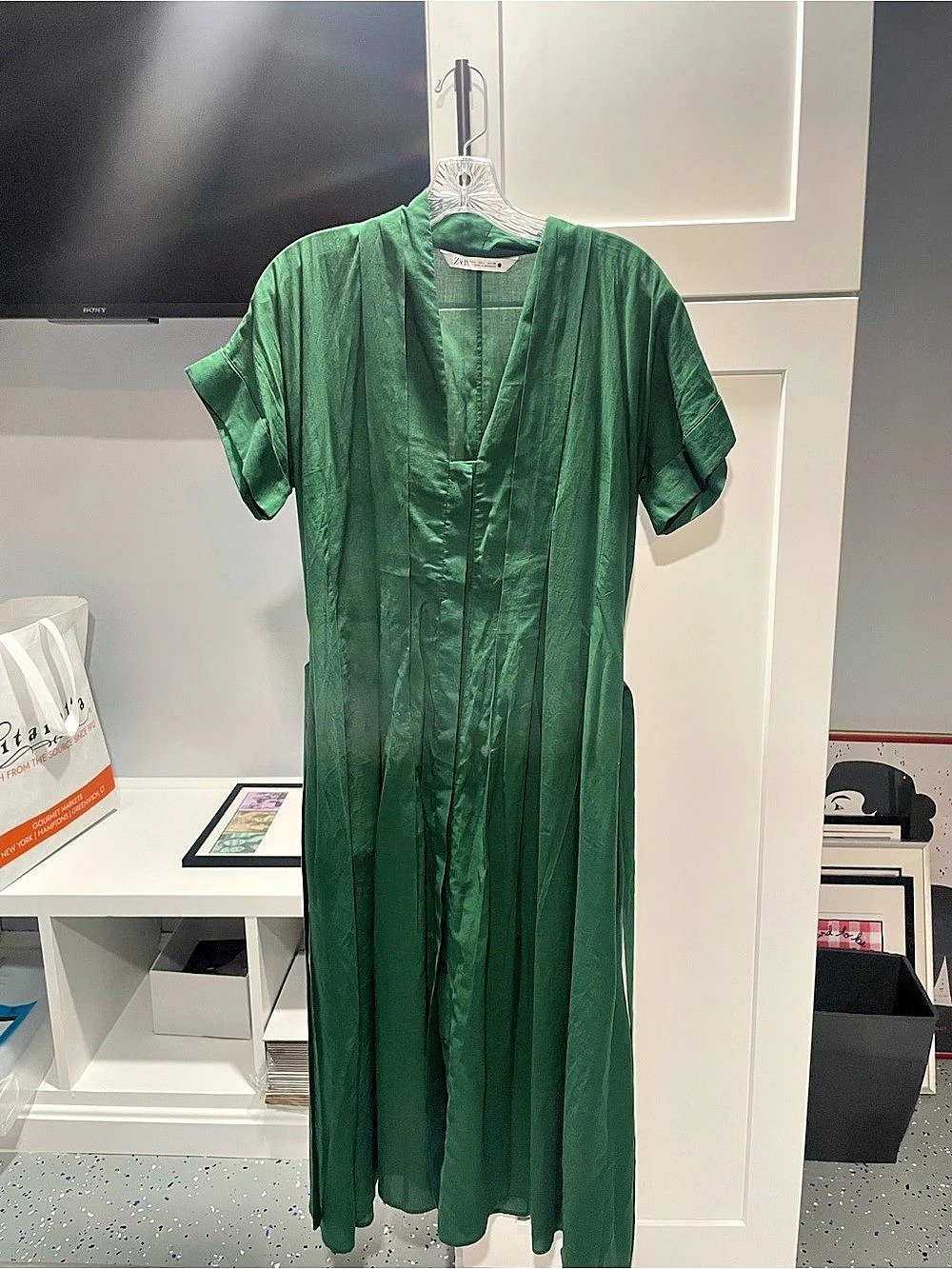 Zara Green Maxi Dress Size Large Like New